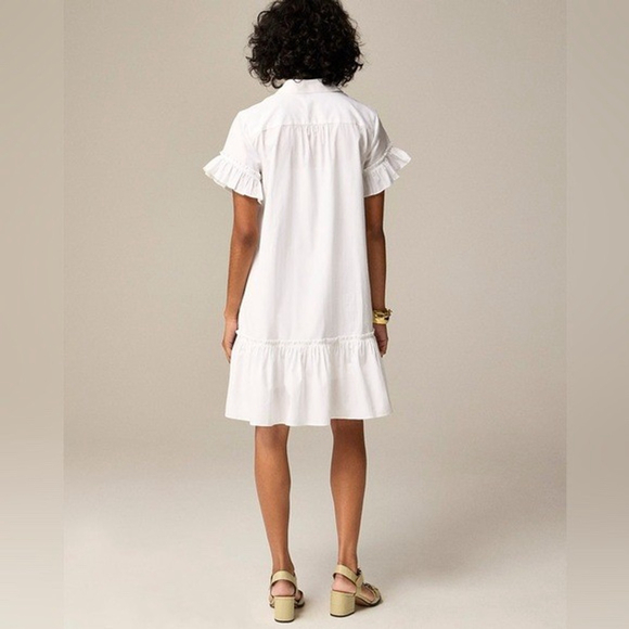 J.Crew Amelia Shirtdress 100% Organic Cotton Poplin With Ruffles Women’s XXL - Picture 3 of 9